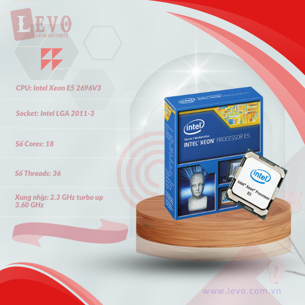 CPU Intel Xeon E5 2696V3 (18 Core 36 Threads, Xung nhịp 2.3Ghz turbo 3.6Ghz)
