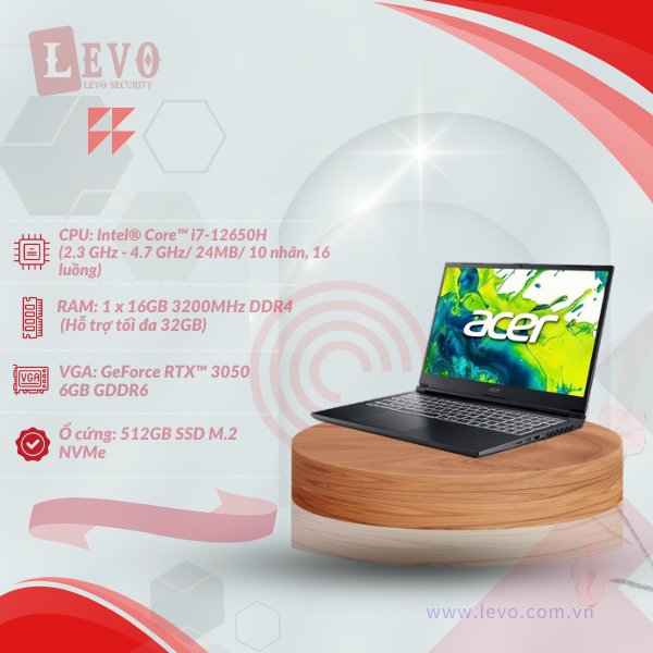 Laptop Acer Aspire 7 A715-59G-73LB (i7-12650H/ GeForce RTX™ 3050/ 16GB/ 512GB/ Windows 11)