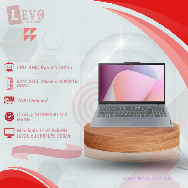 Laptop Lenovo IdeaPad Slim 3 15ABR8 82XM00MDVN (AMD Ryzen 5 5625U | 16GB | 512GB | AMD Radeon | 15.6 inch FHD | Win 11 | Xám)