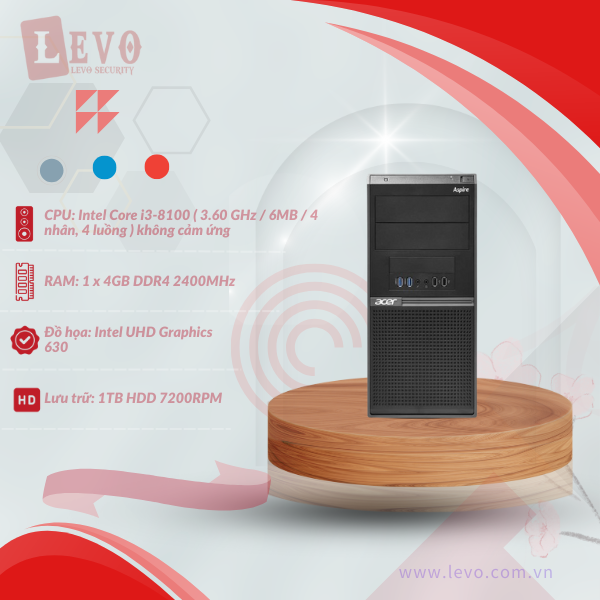 PC Acer Aspire M230 (Intel Core i3-8100/ 4GB DDR4/ Trống SSD/ Endless)
