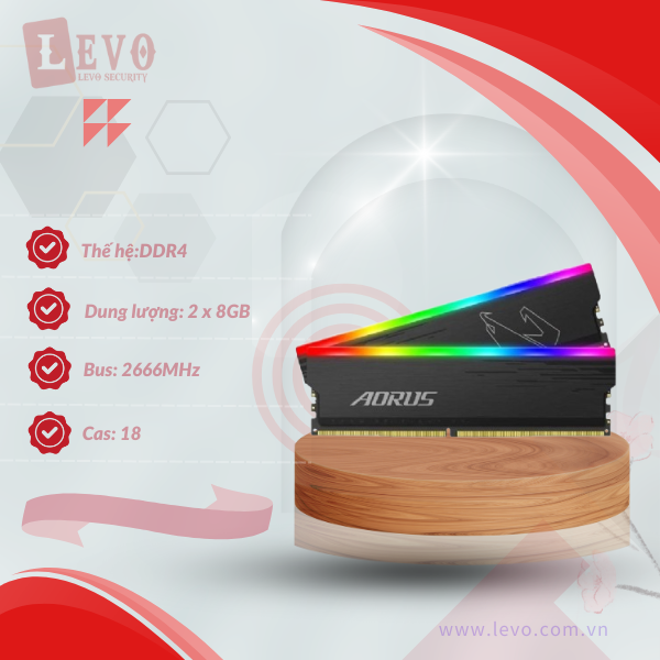 RAM PC GIGABYTE Aorus RGB 16GB DDR4-3333 (2 x 8GB) DDR4 2666MHz (GP-ARS16G33)