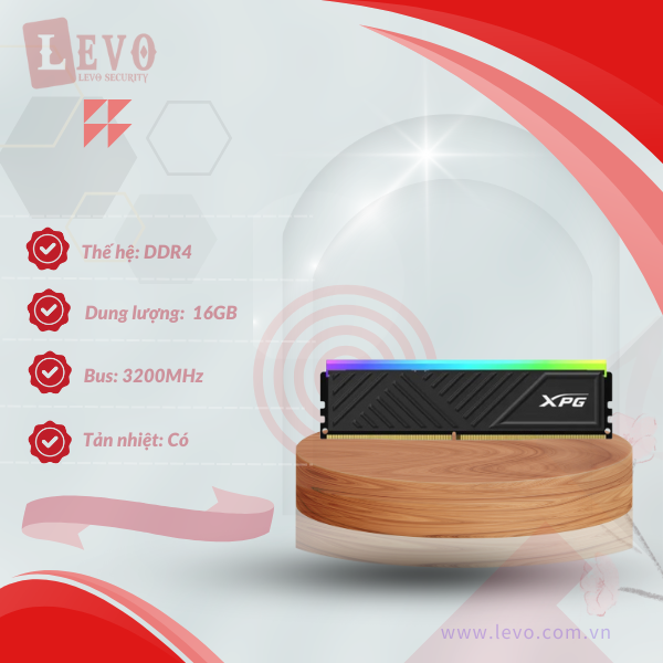 Ram PC Adata D35G XPG RGB 16GB DDR4 3200 (AX4U320016G16A-SBKD35G) 